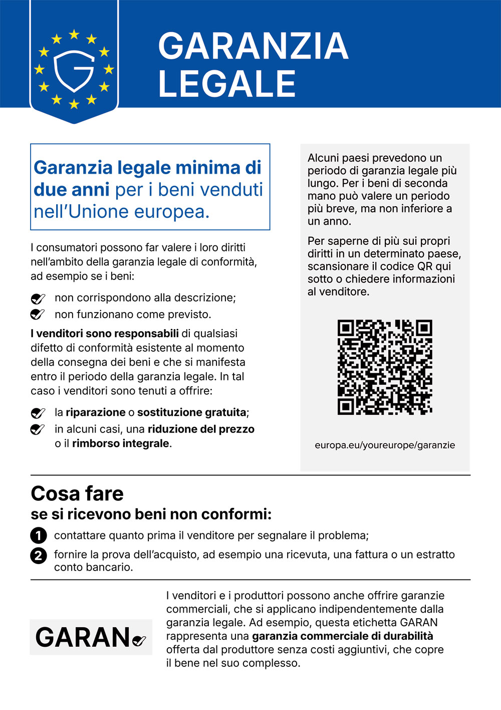 Garanzia Legale Garanzia Legale