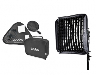 Godox S2 - Staffa Speedlite con Soft Box 60x60 con griglia