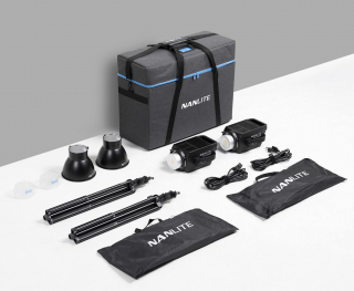 NANLITE - FS-200B 2KIT with light stand LS-170-5/8 & new bag