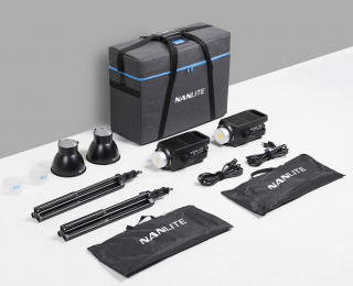 Nanlite FS-300B 2Kit con Stativi LS-150-5/8 e Borsa Nuova - 2 Led