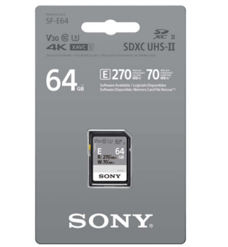 Sony SD 64 GB TOUGH E UHS-II U3 270mbs/45mbs
