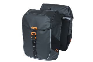 Basil double panniers Miles Tarpaulin MIK nero orange, 34l, MIK