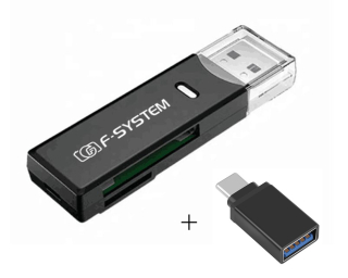 F-system Lettore SD/MSD USB 3.0 + Adattatore da USB a Type-C