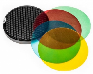 Quadralite - Reporter Color gel pack and grid