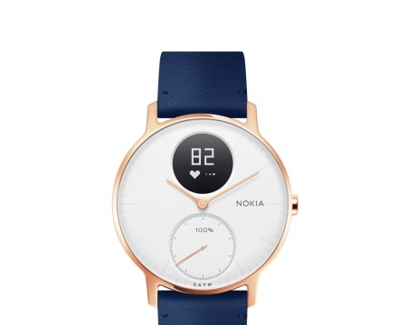 NOKIA - STEEL HR 36MM R.G.-PELLE BLU+SN