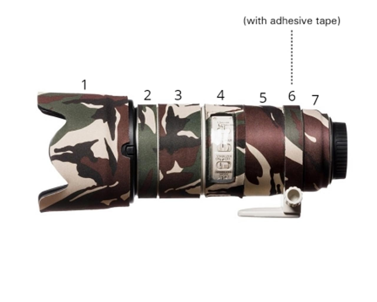 Easycover - Lens Oaks for Canon EF 70-200mm f/2.8 IS II USM Green camouflage