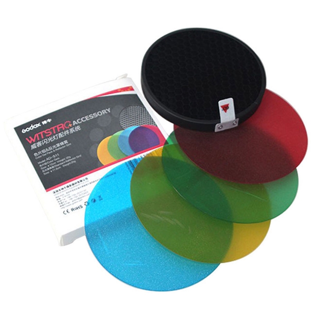 Godox Godox Kit Gelatine AD-S11 con Parabola e Griglia a Nido d'ape D120 X AD-360