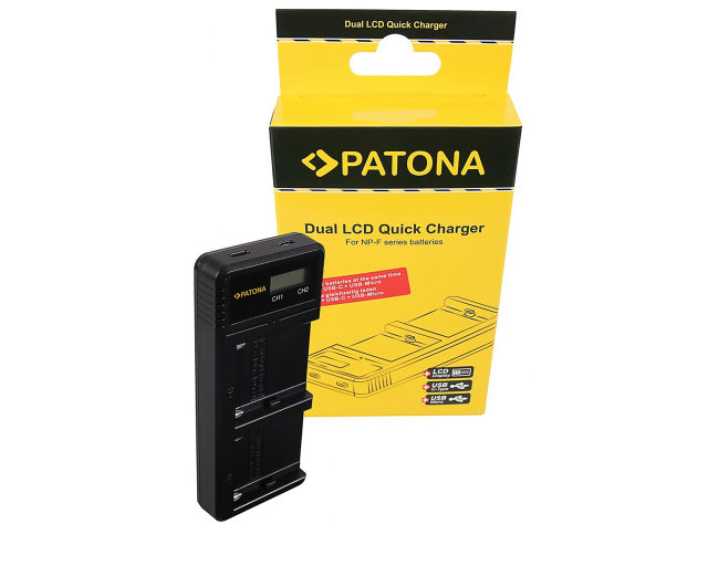 Patona Patona Smart Double Chargeur USB LCD pour Sony F550 F750 F970 FM50 FM500HA1