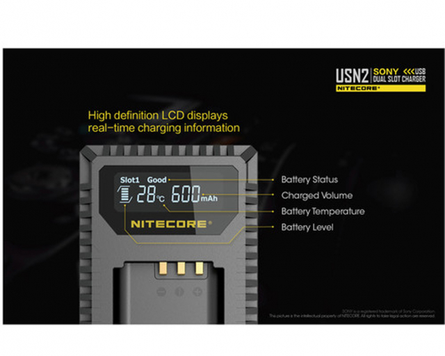 Nitecore Nitecore Caricabatteria USN2 x Sony NP-BX1
