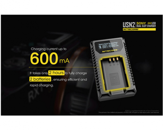 Nitecore Nitecore Caricabatteria USN2 x Sony NP-BX1