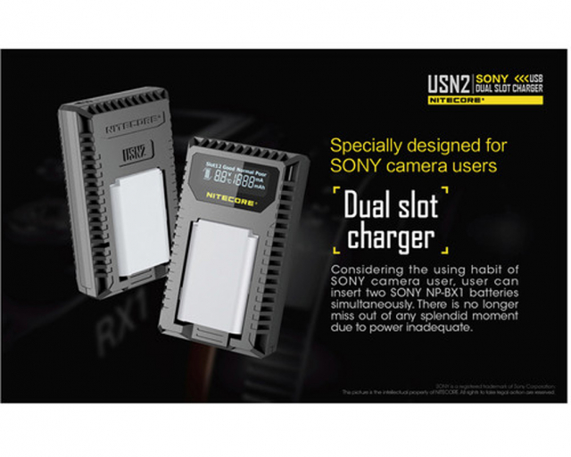 Nitecore Nitecore Caricabatteria USN2 x Sony NP-BX1