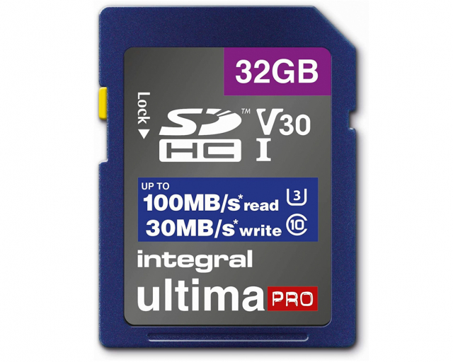 Integral Integral INSDH32G-100V30 32GB SD CARD SDHC UHS-1 U3 CL10 V30 UP TO 100MBS READ 30MBS WRITE