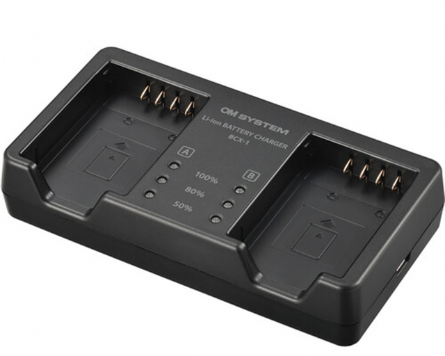 Om system olympus OM System BCX-1 caricabatterie per 2 BLX-1