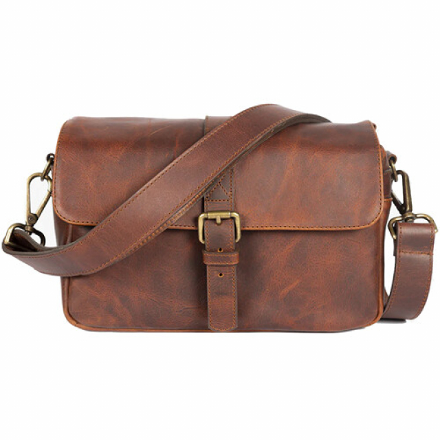 Bronkey Bronkey Paris cognac leather small size crossbody camera bag