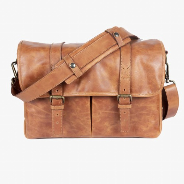 Bronkey Bronkey Roma brown leather large size messenger camera bag large