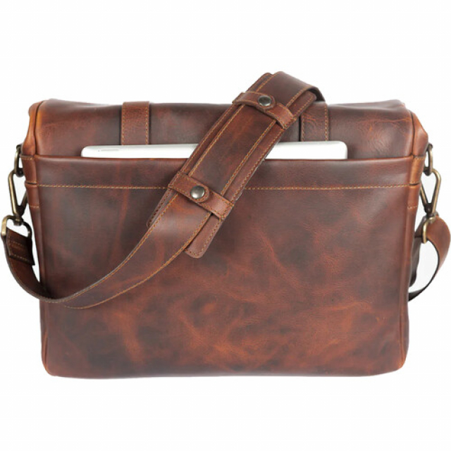 Bronkey Bronkey Roma cognac leather large size messenger camera bag large
