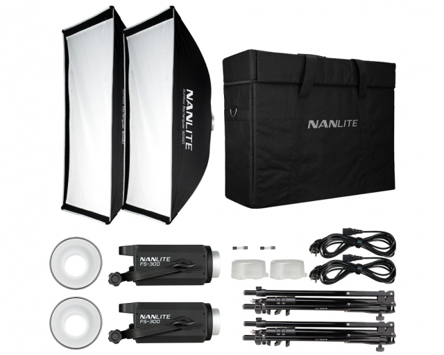 Nanlite Nanlite - FS-300 kit con softbox 60*90 e stativi - 2 led -Noleggio-