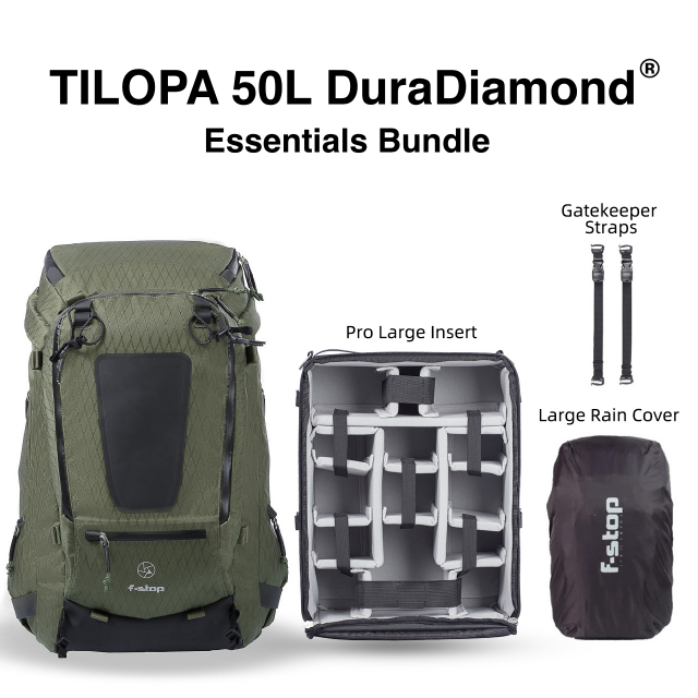 F-stop F-Stop Tilopa Bundle DuraDiamond - Tilopa Pack Green + Large Pro Camera Insert + Large Rain Cover + Gatekeeper Straps (m116 + m231 + m923-69+m816-80)