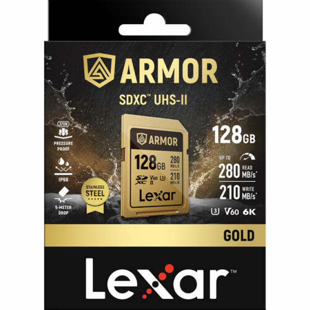 Lexar Lexar 128GB ARMOR GOLD UHS-II SDXC IP68 Acciao