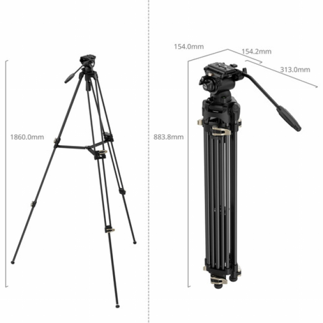 Smallrig SmallRig Heavy-Duty Fluid Head Tripod Kit AD-01S 4686