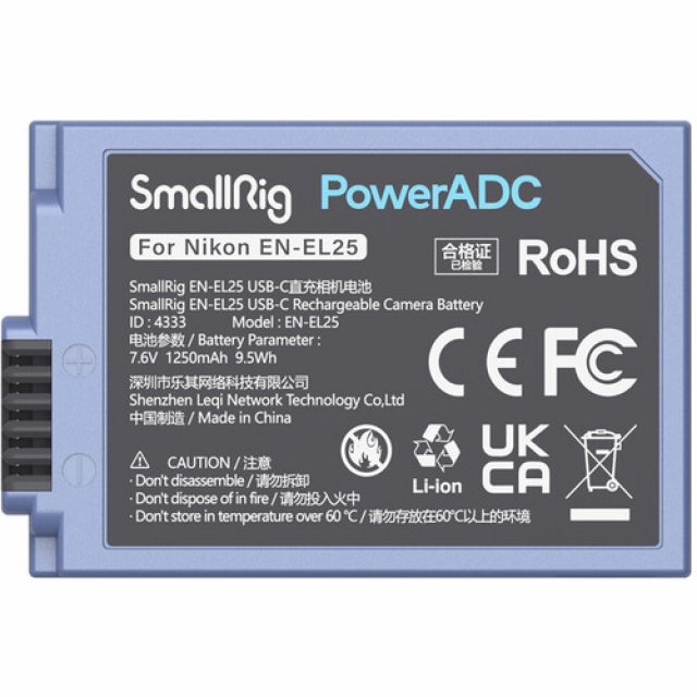 Smallrig SmallRig EN-EL25 USB-C Rechargeable Camera Battery 4333