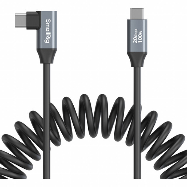 Smallrig SmallRig USB-C (Straight) to USB-C (Angled) Coiled Data Cable 4792