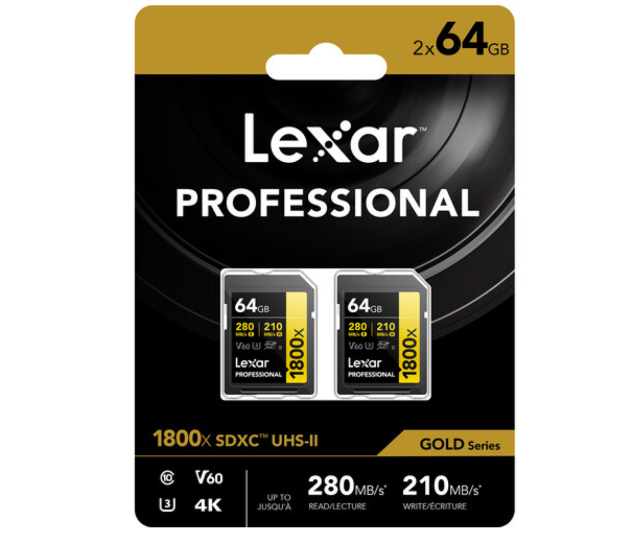 Lexar LEXAR 64GB Bipack LEXAR PRO 1800X SDXC UHS-II