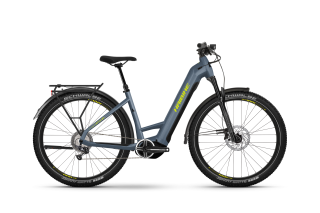 Haibike Trekking 7.5 - Low - i720Wh 12V Deore XT - 38 Small - blue slate/yellow - 100mm, 27.5