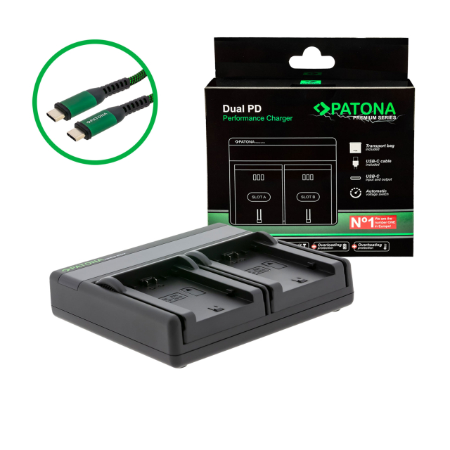 Patona Patona Premium NP-FZ100 Dual PD Performance Charger incl. USB-C input/output