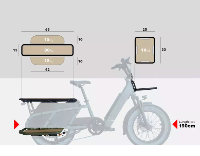 Xp bikes XP Bikes X-LOAD 2.0 20'' 7v 960Wh XP Rear Motor Verde Taglia Unica