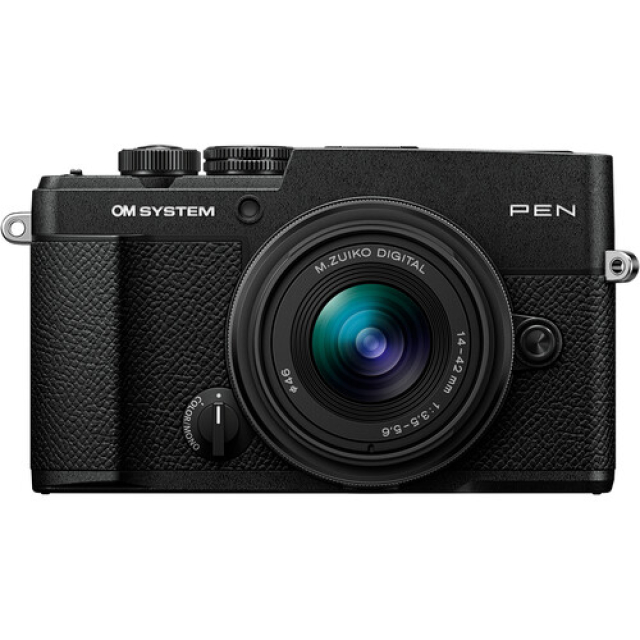 Om system olympus OM SYSTEM PEN Mirrorless Camera with 14-42mm III Lens (Black)