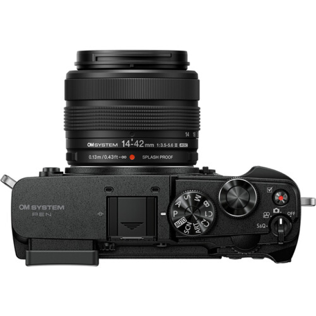 Om system olympus OM SYSTEM PEN Mirrorless Camera with 14-42mm III Lens (Black)