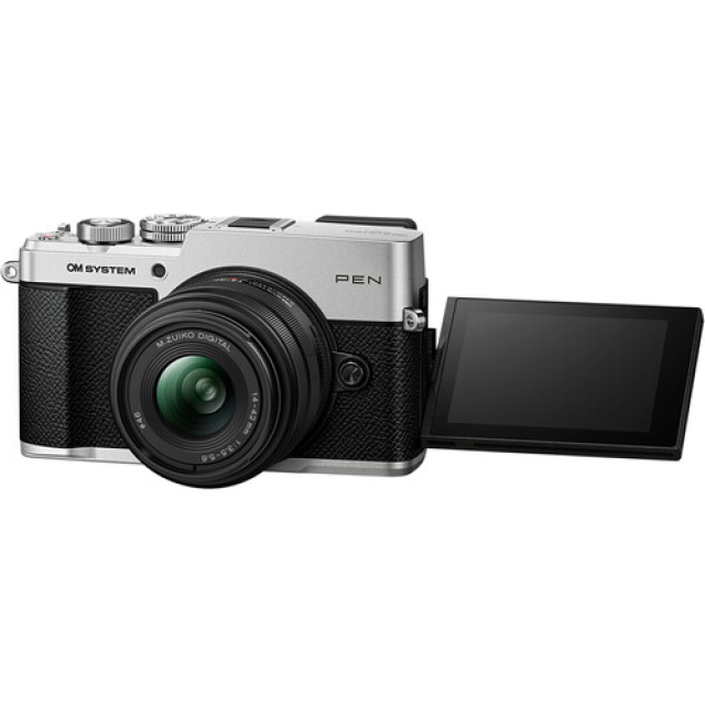 Om system olympus OM SYSTEM PEN Mirrorless Camera with 14-42mm III Lens (Silver)