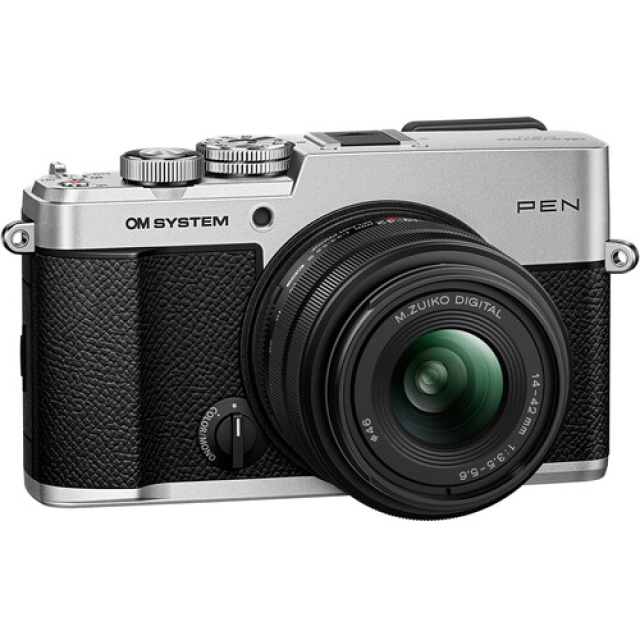 Om system olympus OM SYSTEM PEN Mirrorless Camera with 14-42mm III Lens (Silver)