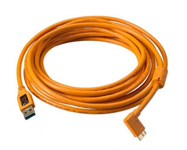 Tether tools Tether Tools - TetherPro USB 3.0 A male to Micro B Right Angle -  15' ORG