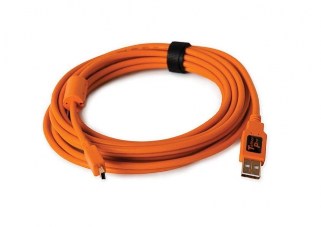 Tether tools Tether Tools - TetherPro USB 2.0 Male to Mini-B 5 pin, 15', Hi-Visibility Orange