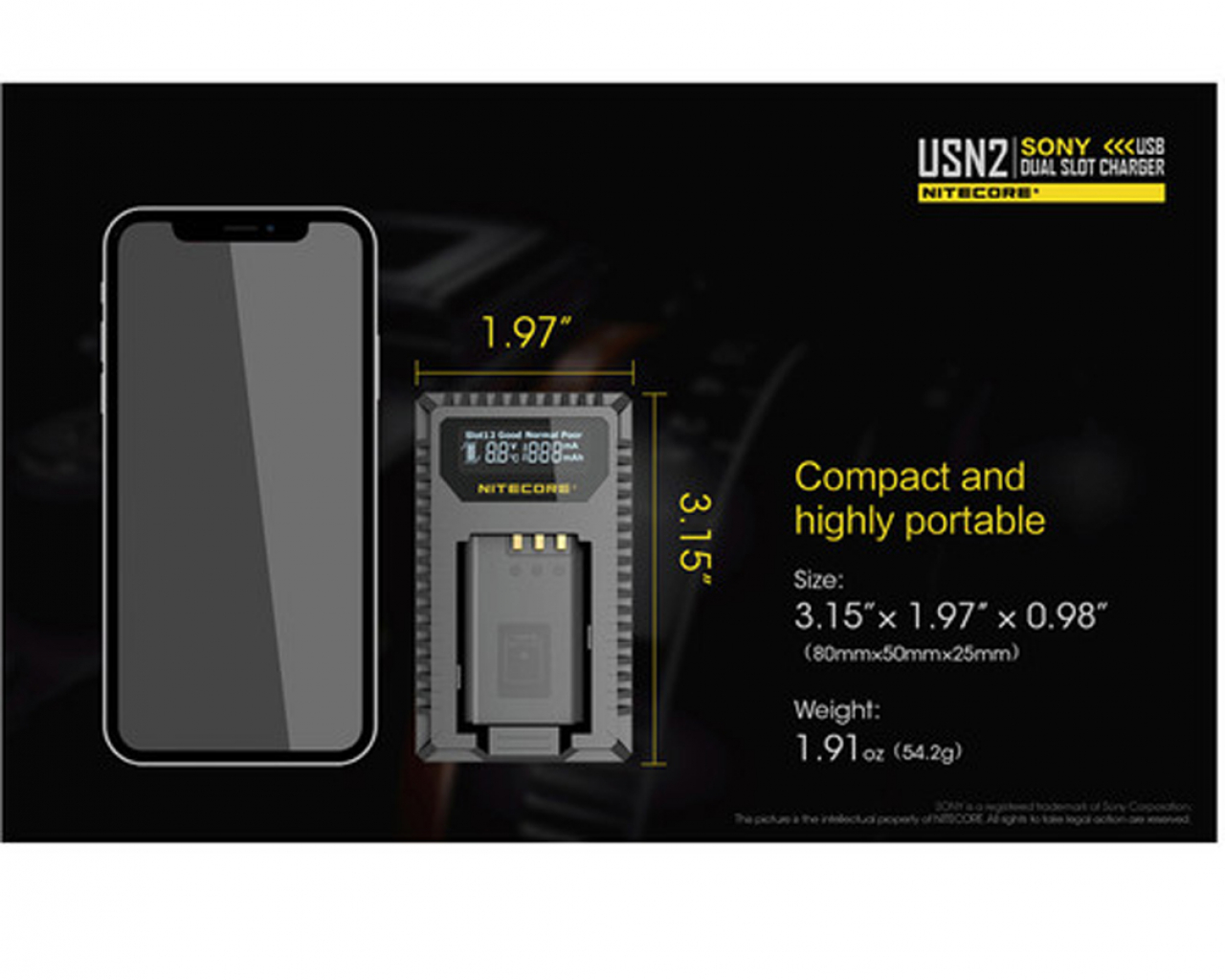 Nitecore Nitecore Caricabatteria USN2 x Sony NP-BX1
