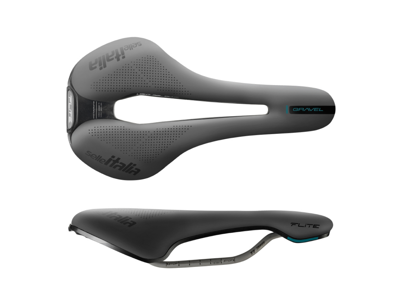 SELLE ITALIA Selle Italia Sella FLITE BOOST GRAVEL SUPERFLOW TITANIO S3 228gr Grigio / Nero