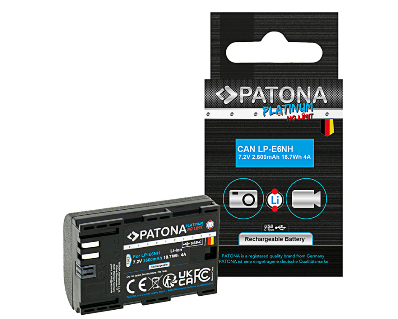Patona Patona Platinum Batteria Canon LP-E6NH per Canon Eos R5 Eos R6
