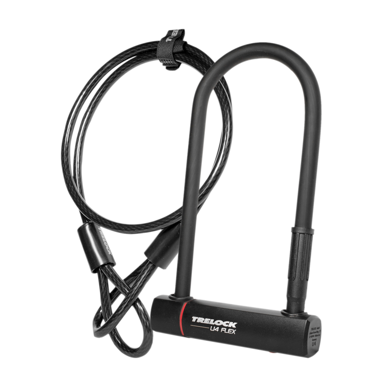 Trelock Trelock Lucchetto ad arco U4 (diametro 14 mm dimensioni 102x230 mm - arcoin acciaio chiusura con chiave) + Cavo in Acciaio (10x200 mm) KIT