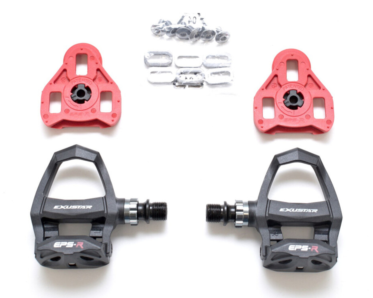 EXUSTAR Pédales de route Exustar E-PR200 en carbone injecté Cr-Mo Pin Black (OEM)
