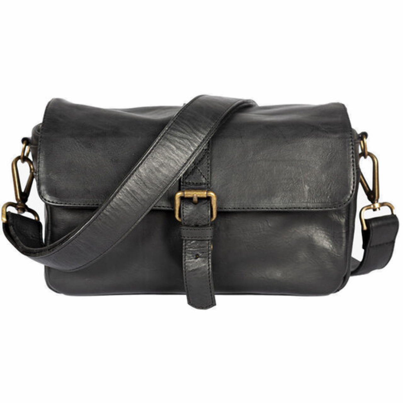 Bronkey Bronkey Paris black leather small size crossbody camera bag