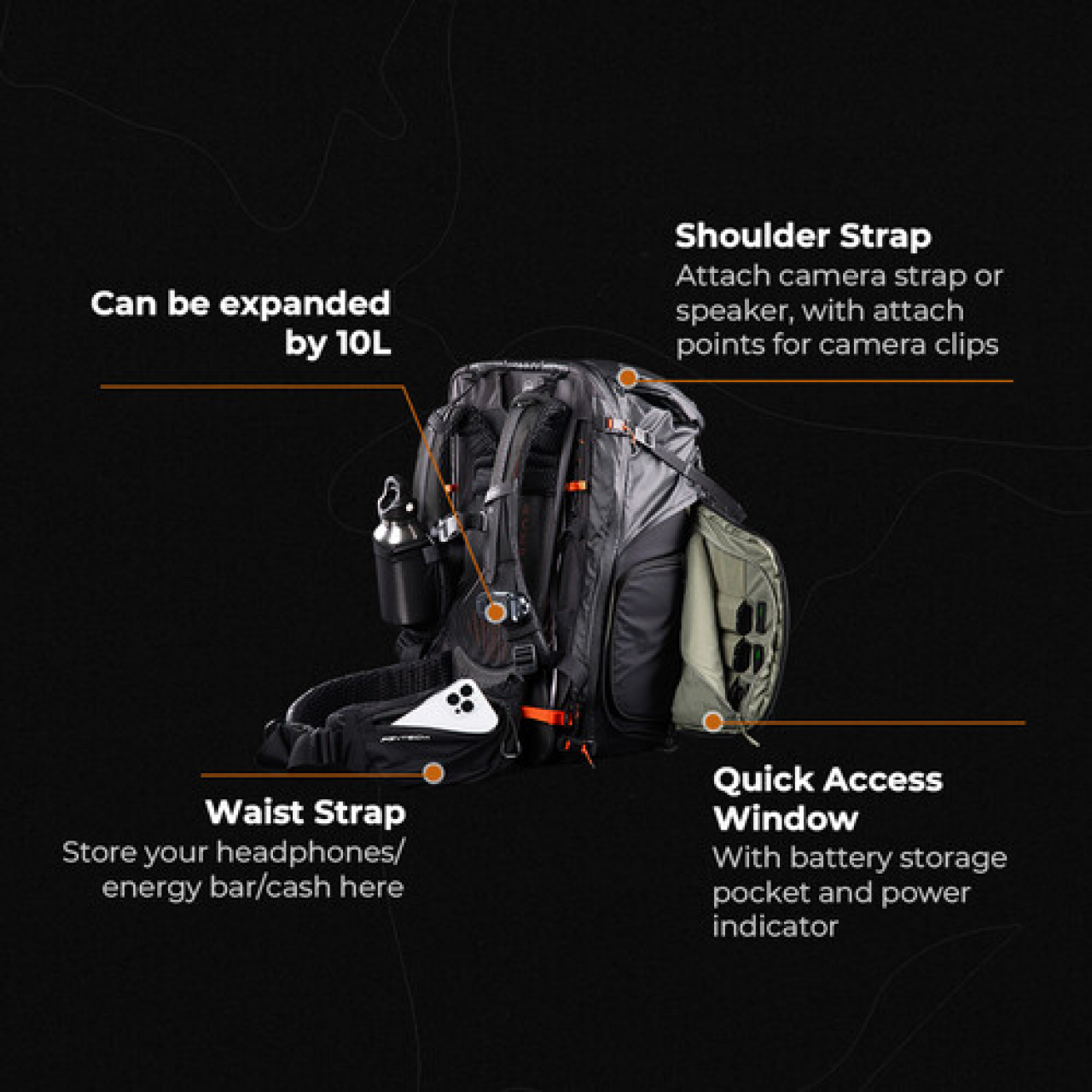 Pgytech Pgytech OnePro Flex Backpack 40L(Space Black)+Camera Insert L