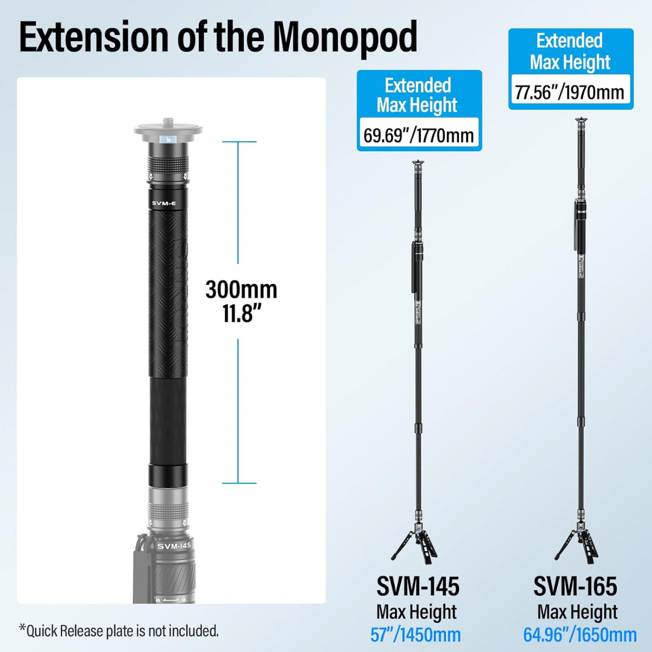Sirui Sirui SVM-E Carbon Monopod Twist Lock, Tubo d'estensione