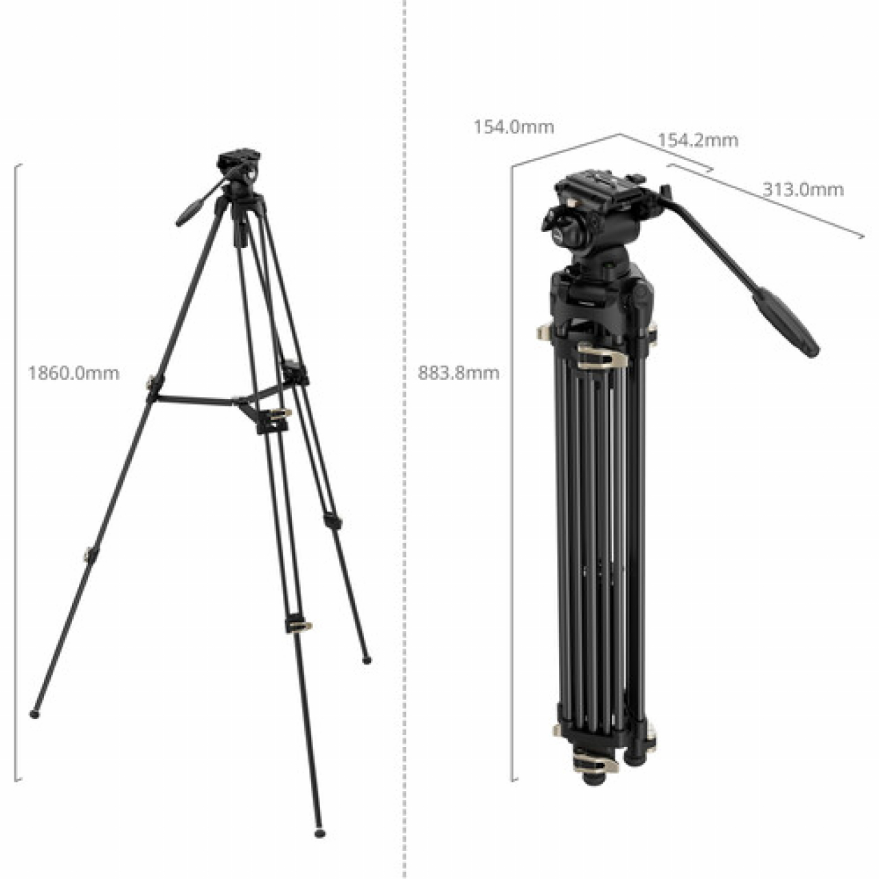 Smallrig SmallRig Heavy-Duty Fluid Head Tripod Kit AD-01S 4686