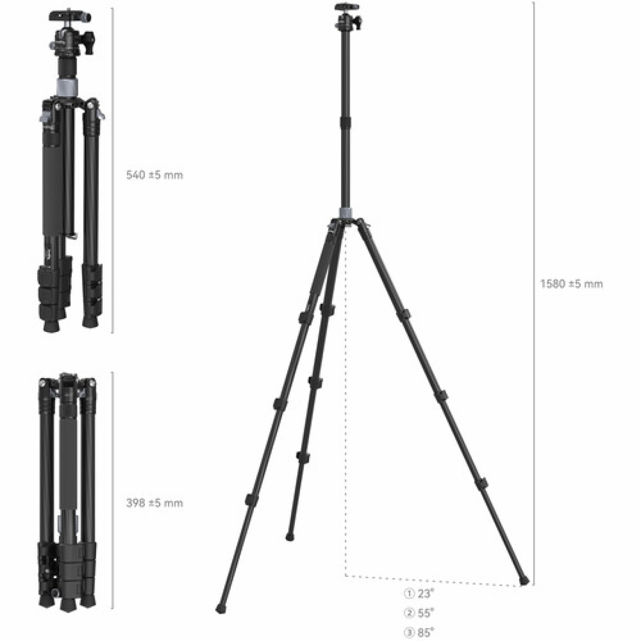 Smallrig SmallRig Carbon Fiber Tripod with Center Column AP-20 4059