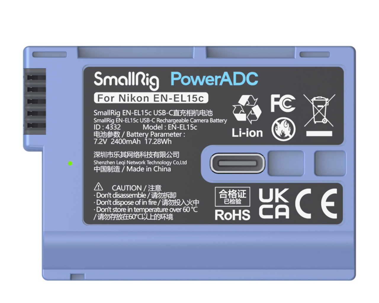Smallrig SmallRig EN-EL15c USB-C Rechargeable Camera Battery 4332B