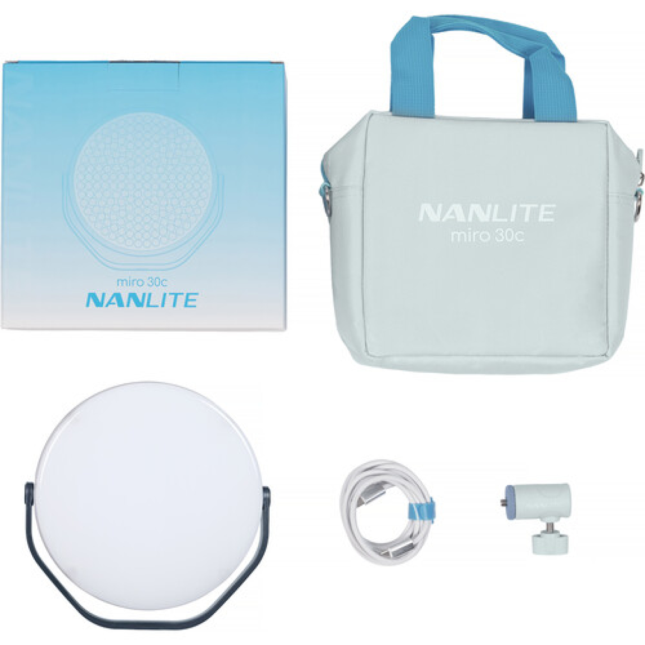 Nanlite Nanlite - Miro 30C Led Full-Color Round Panel Light Midnight Blue