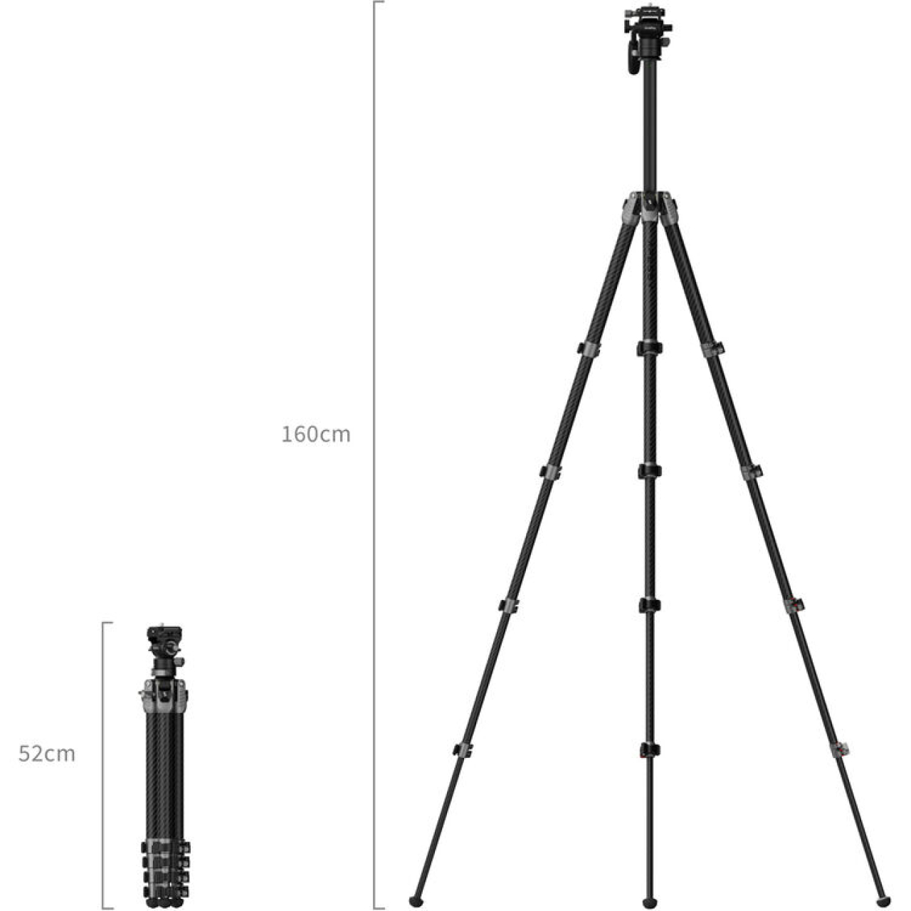 Smallrig SmallRig Portable Video Carbon Fiber Tripod AP255Pro 5477