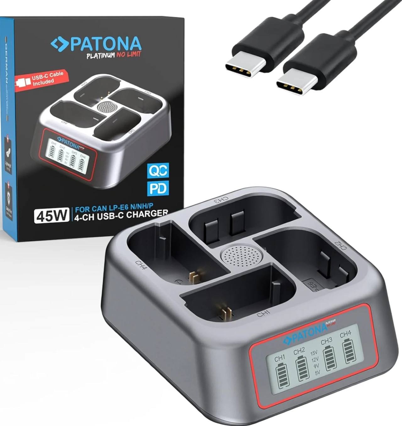 Patona PATONA Platinum USB-C PD QC 4-Port Fast Charger for Sony NP-FZ100